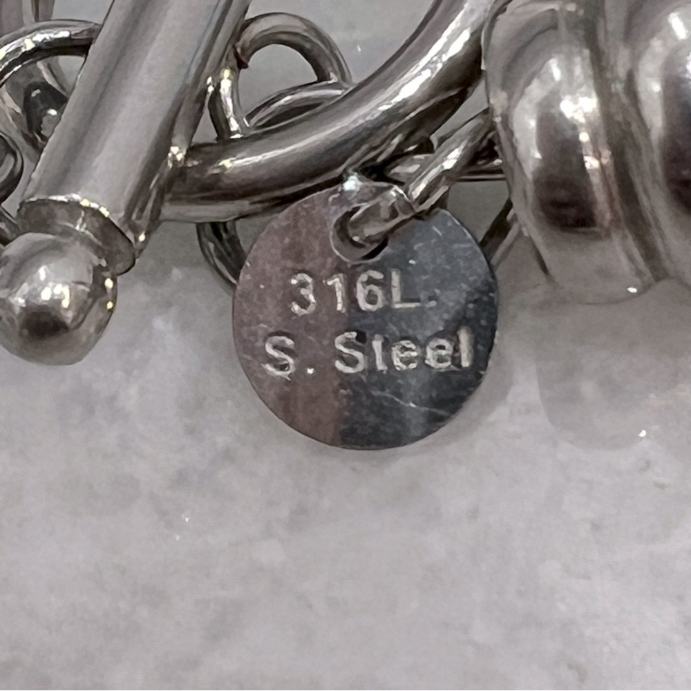 Silver Multi-Strand Station Toggle Clasp Necklace - image 8